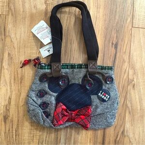NWT Disney Parks Purse Mickey Mouse‎ Ears I Love Nerds Bowtie Preppy Handbag